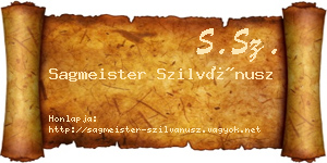 Sagmeister Szilvánusz névjegykártya